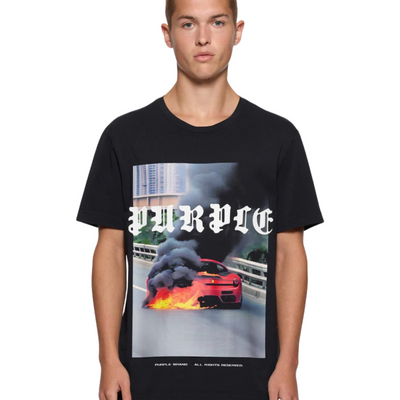 Purple T-Shirt Smoke Show Black