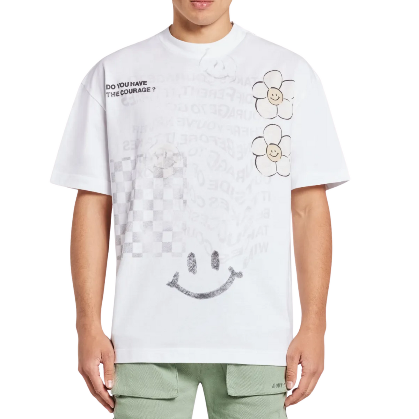 Mouty T-Shirt Chuck Smiley Allover Print White