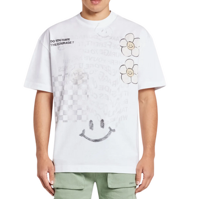 Mouty T-Shirt Chuck Smiley Allover Print White