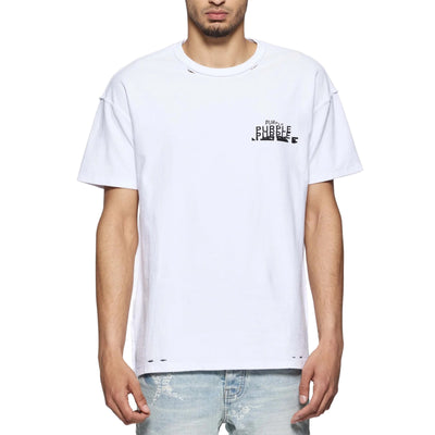 Purple T-Shirt Multi Logo White