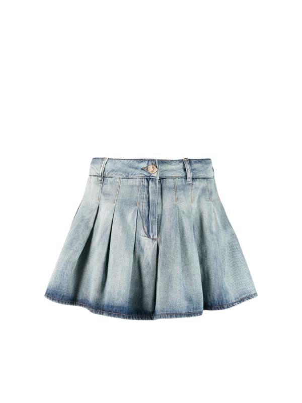 Chiara Ferragni Skirt Pleated Denim