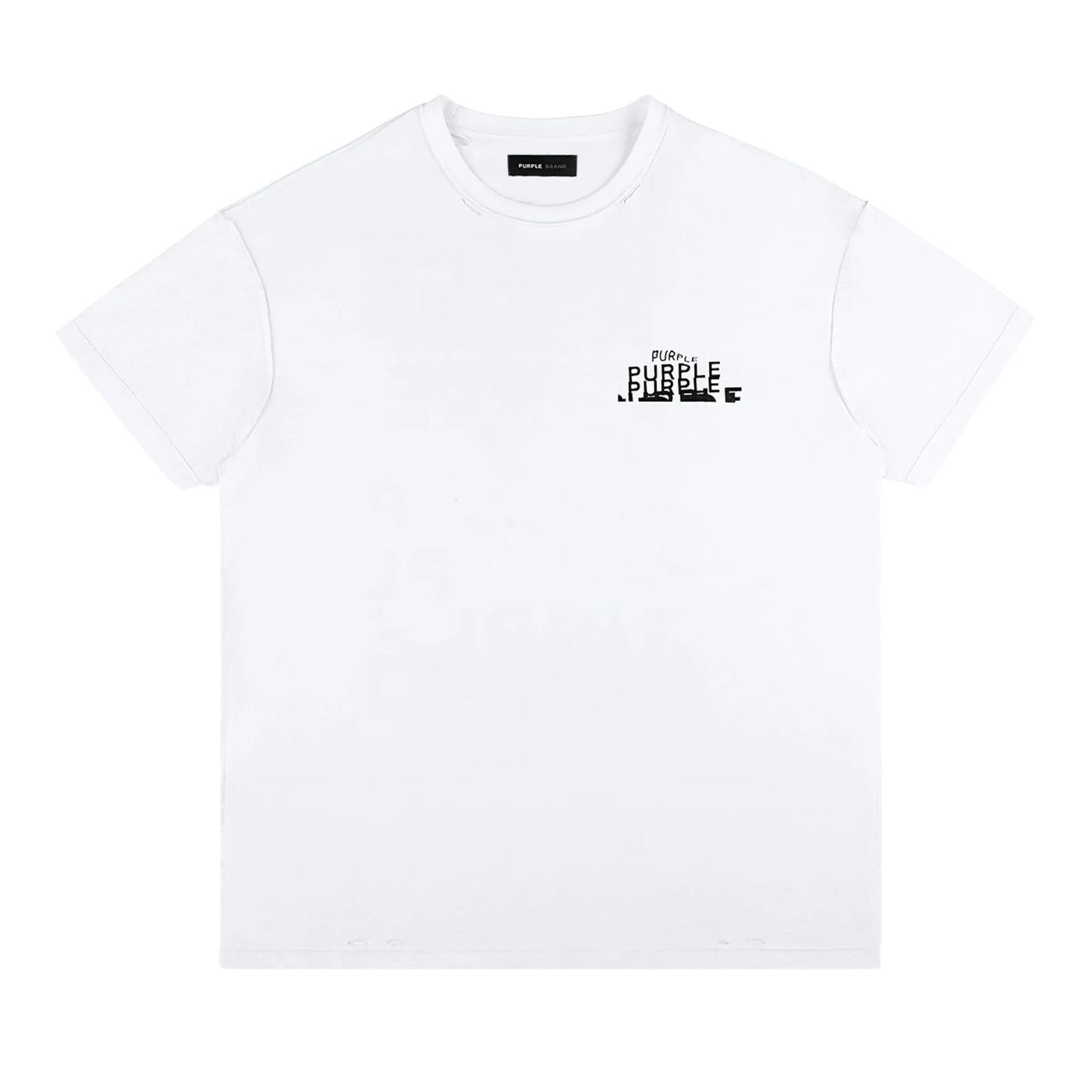 Purple T-Shirt Multi Logo White